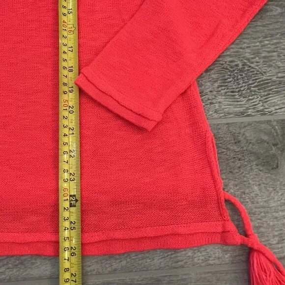 Lilly Pulitzer Women’s Jody V-neck Sweater Size Large Tassels Spicy Coral - Picture 7 of 7